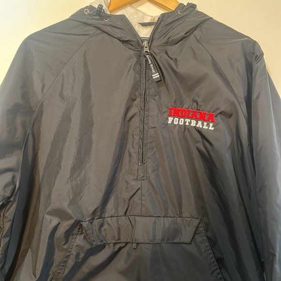 INDIANA FOOTBALL LIGHT PULLOVER HOODED WIND BREAKER BY CHARLES RIVER APPAREL M - Picture 2 of 8